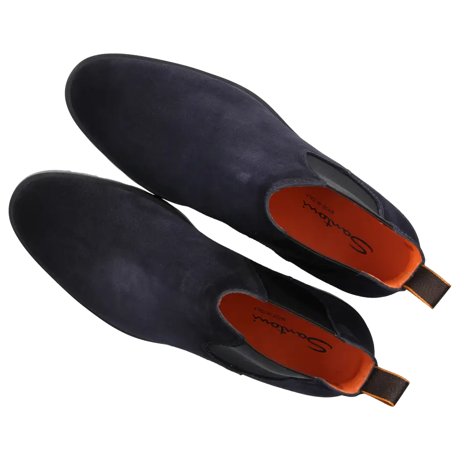 Santoni - Chelsea Boots 18588 Veloursleder - blau