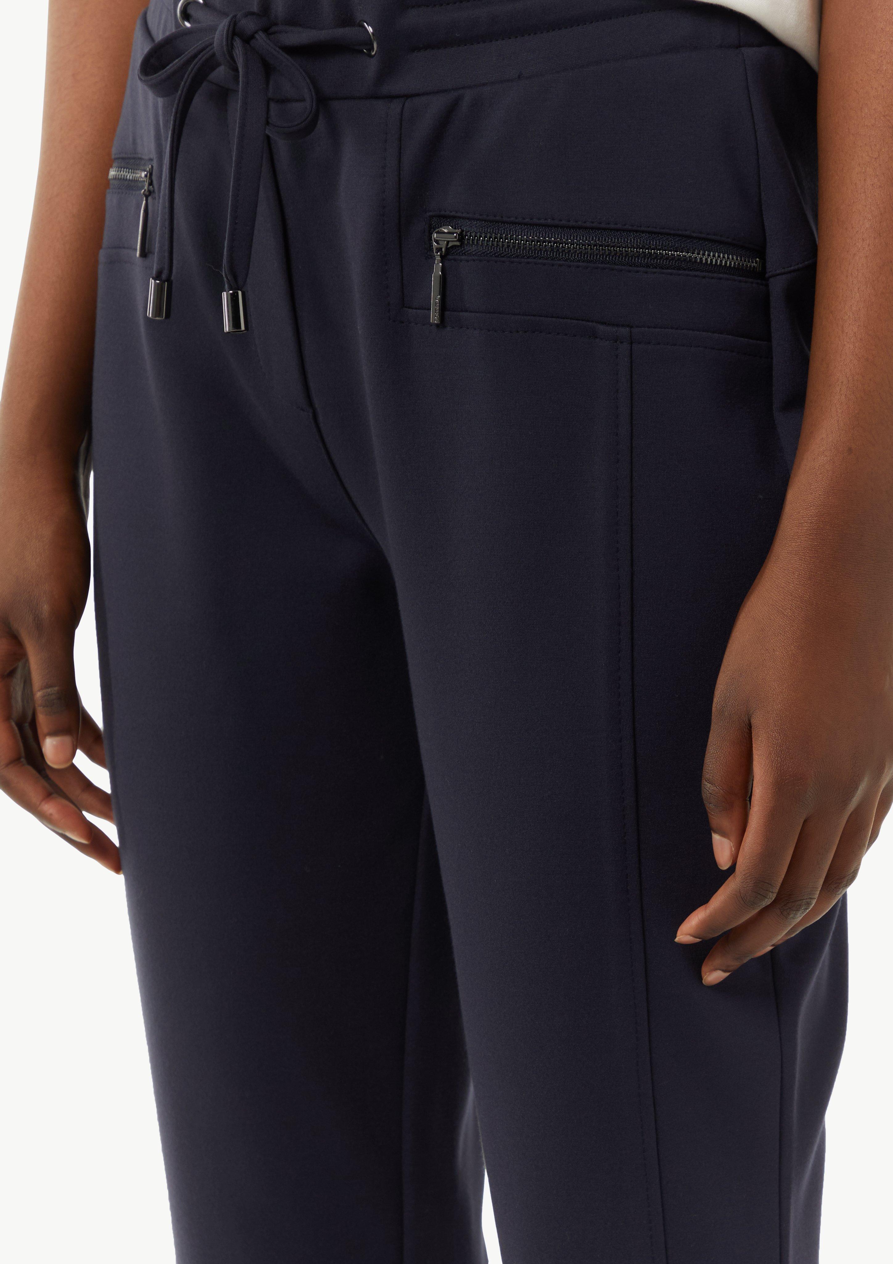 Jersey-Hose mit Bindeband - navy