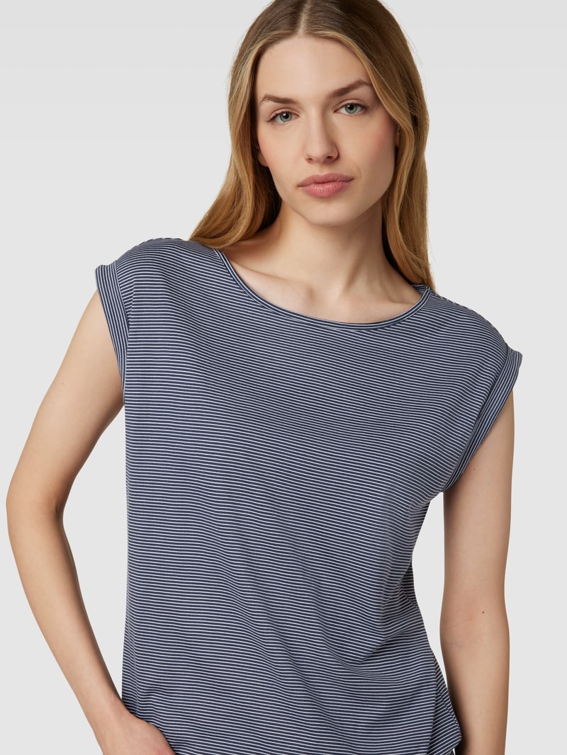 T-Shirt mit Streifenmuster in dunkelblau