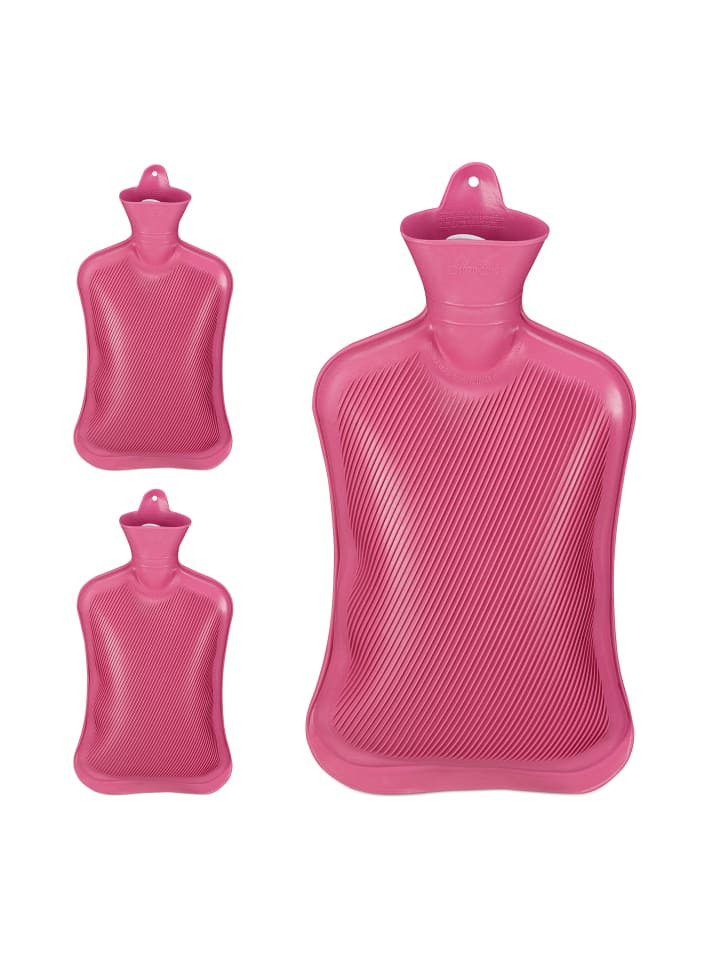 relaxdays 3x Wärmflasche in Pink günstig kaufen onesize
