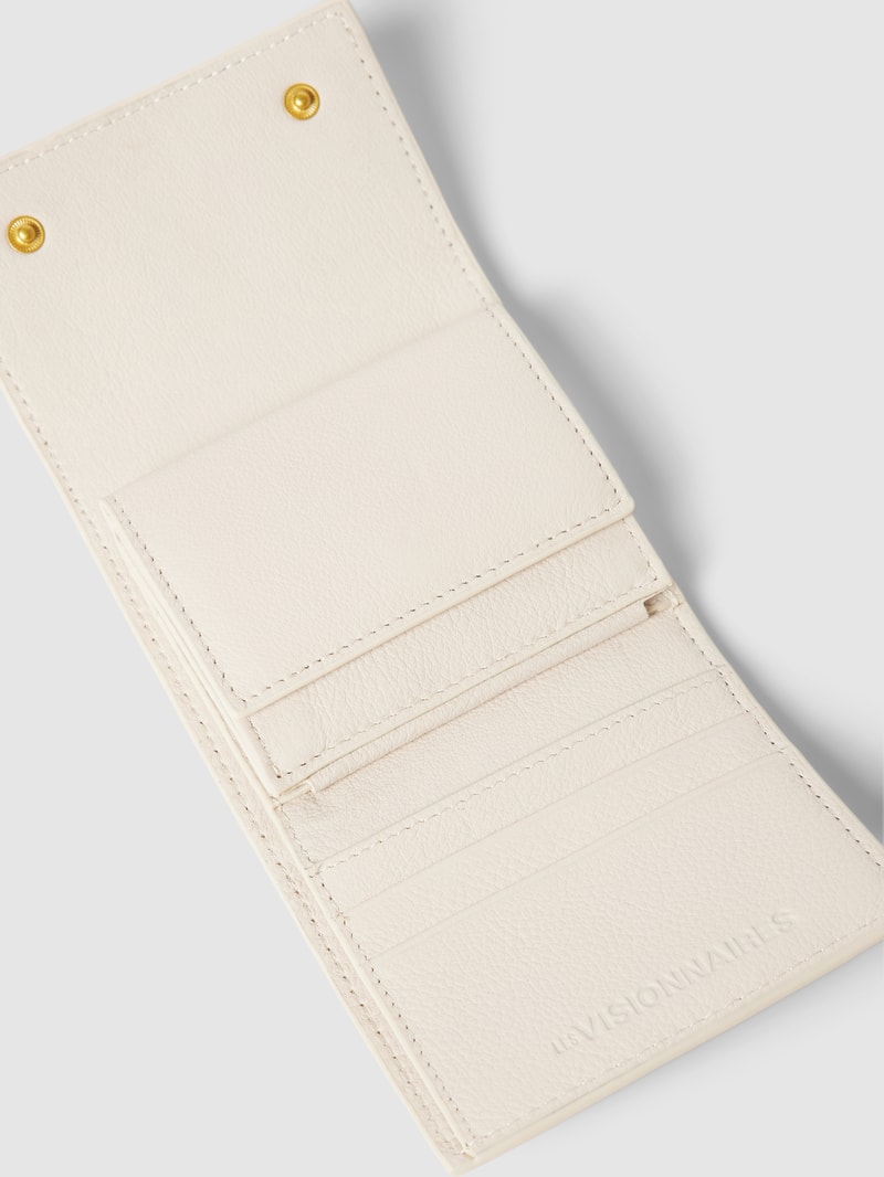 Portemonnaie mit Label-Detail Modell 'MELE SILKY' in ecru