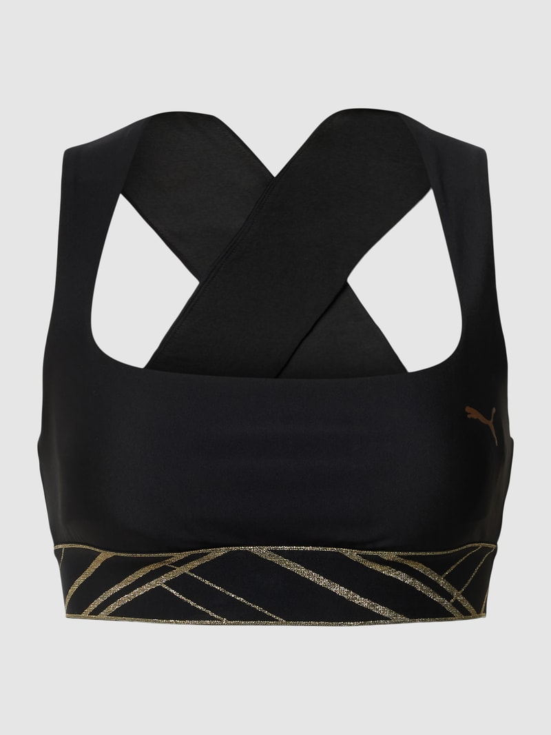 Bustier mit Logo-Print in schwarz