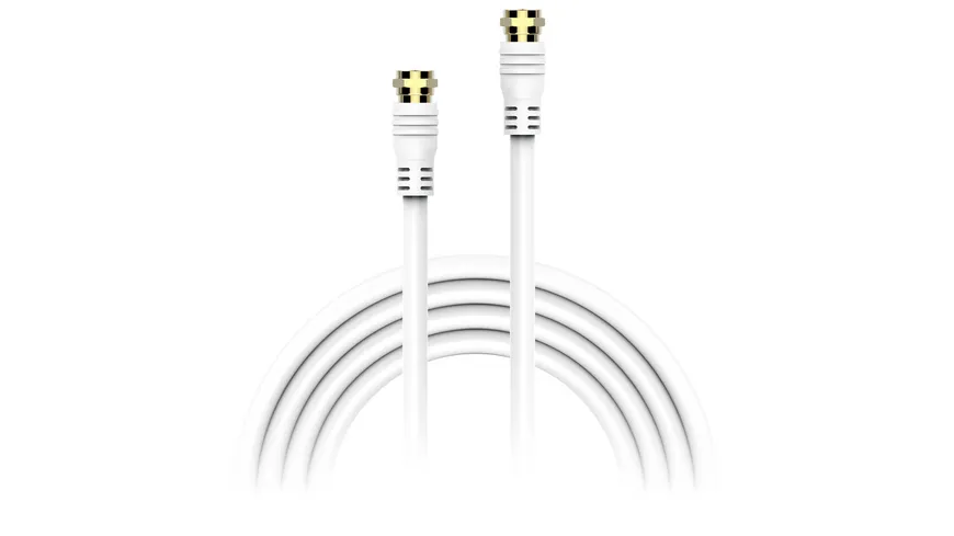 Xlayer Kabel SAT TV Verbindungskabel Gold Plated 3,0m White