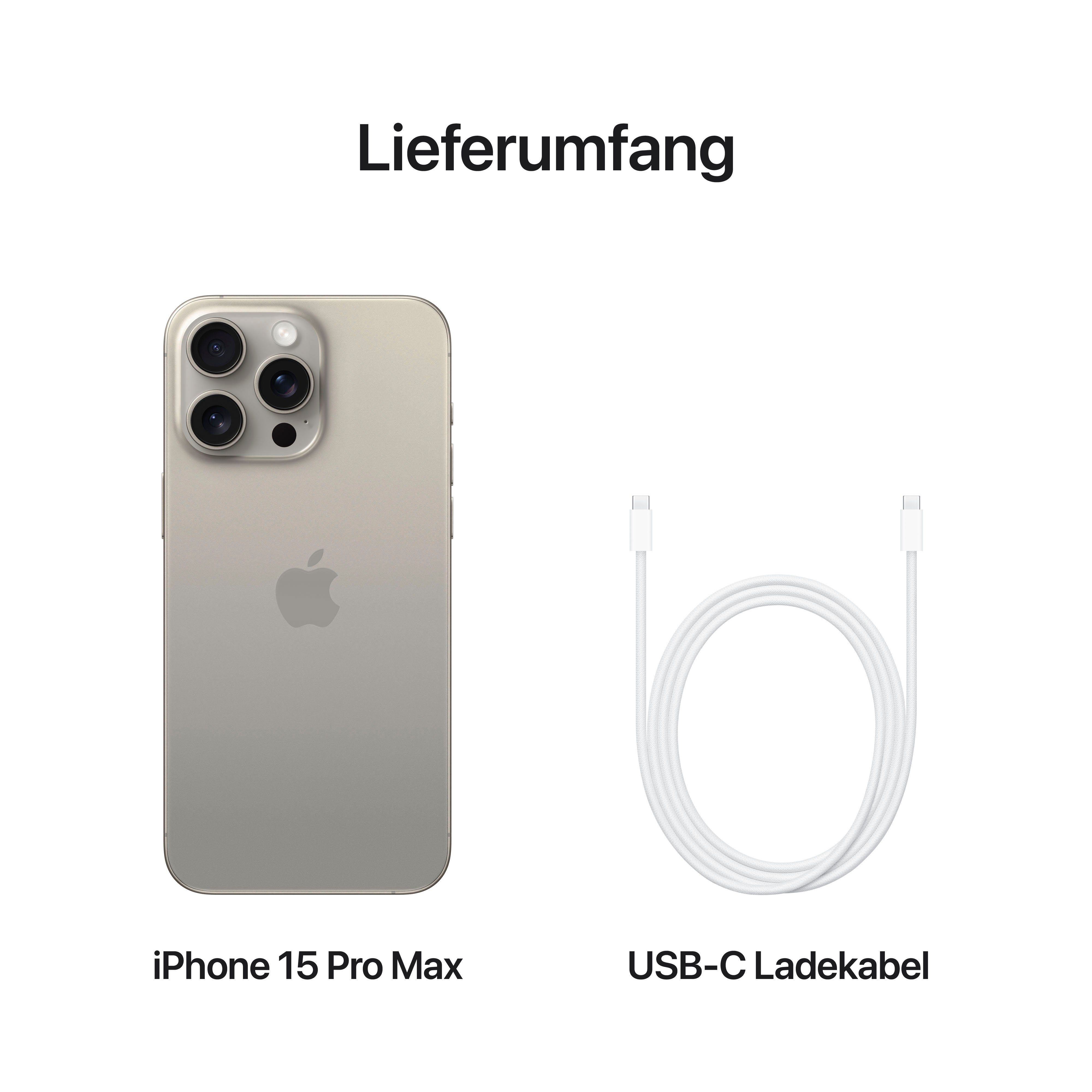 Apple iPhone 15 Pro Max 256GB Smartphone (17 cm/6,7 Zoll, 256 GB Speicherplatz, 48 MP Kamera)