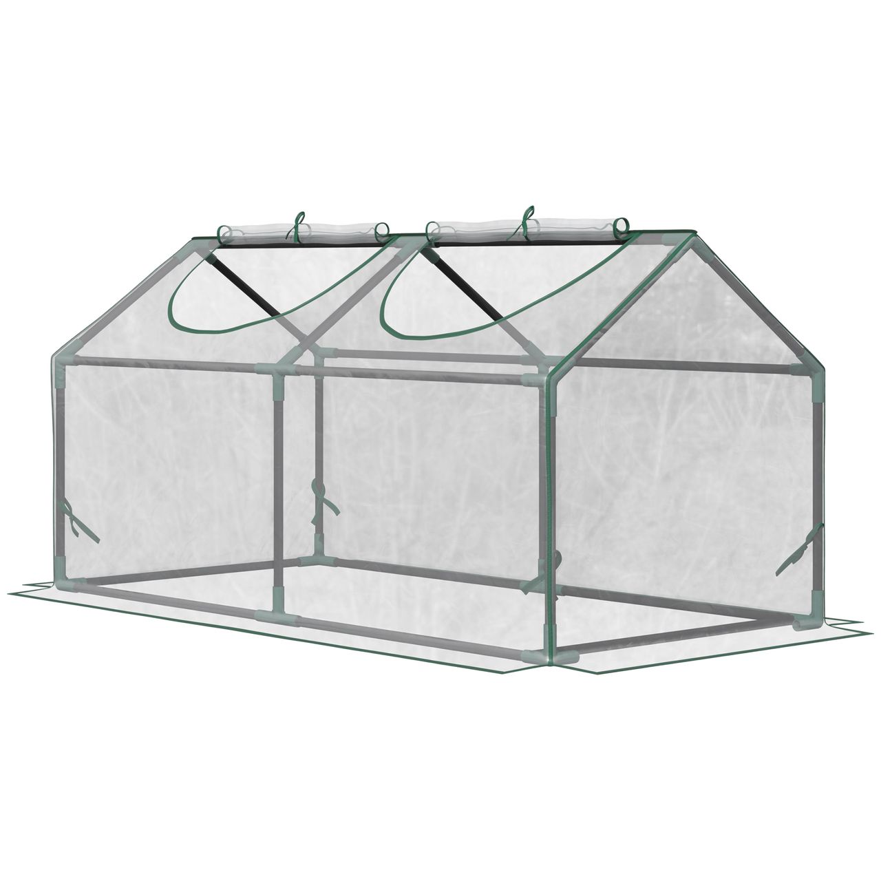 Outsunny Foliegewächshaus mit Fenster PVC Tomatenhaus 120x60x60cm Transparent