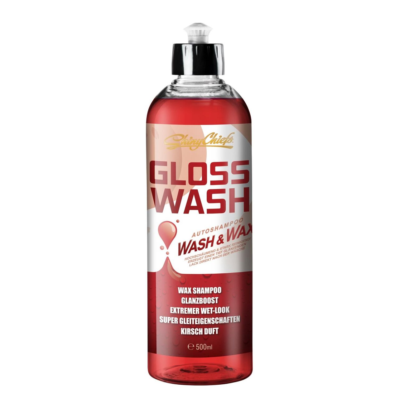 ShinyChiefs GLOSSWASH Kirsche - WASH & WAX Mildes Autoshampoo 500ml