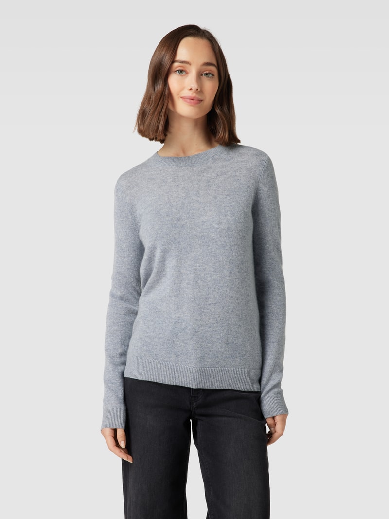 Kaschmirpullover in melierter Optik in mittelgrau meliert