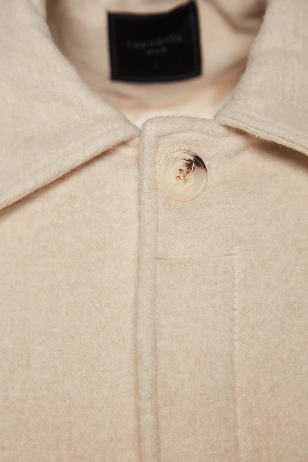 Trendyol Collection  Stone Unisex-Wintermantel mit normaler Passform aus Wollmischung mit Stempelmuster TMNAW24KB00004