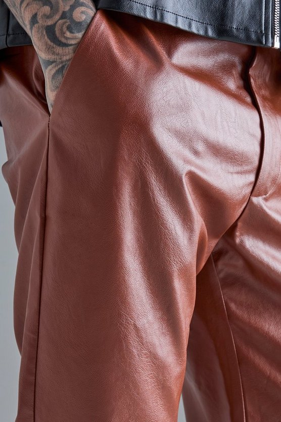 Tall Slim-Fit PU-Schlaghose
