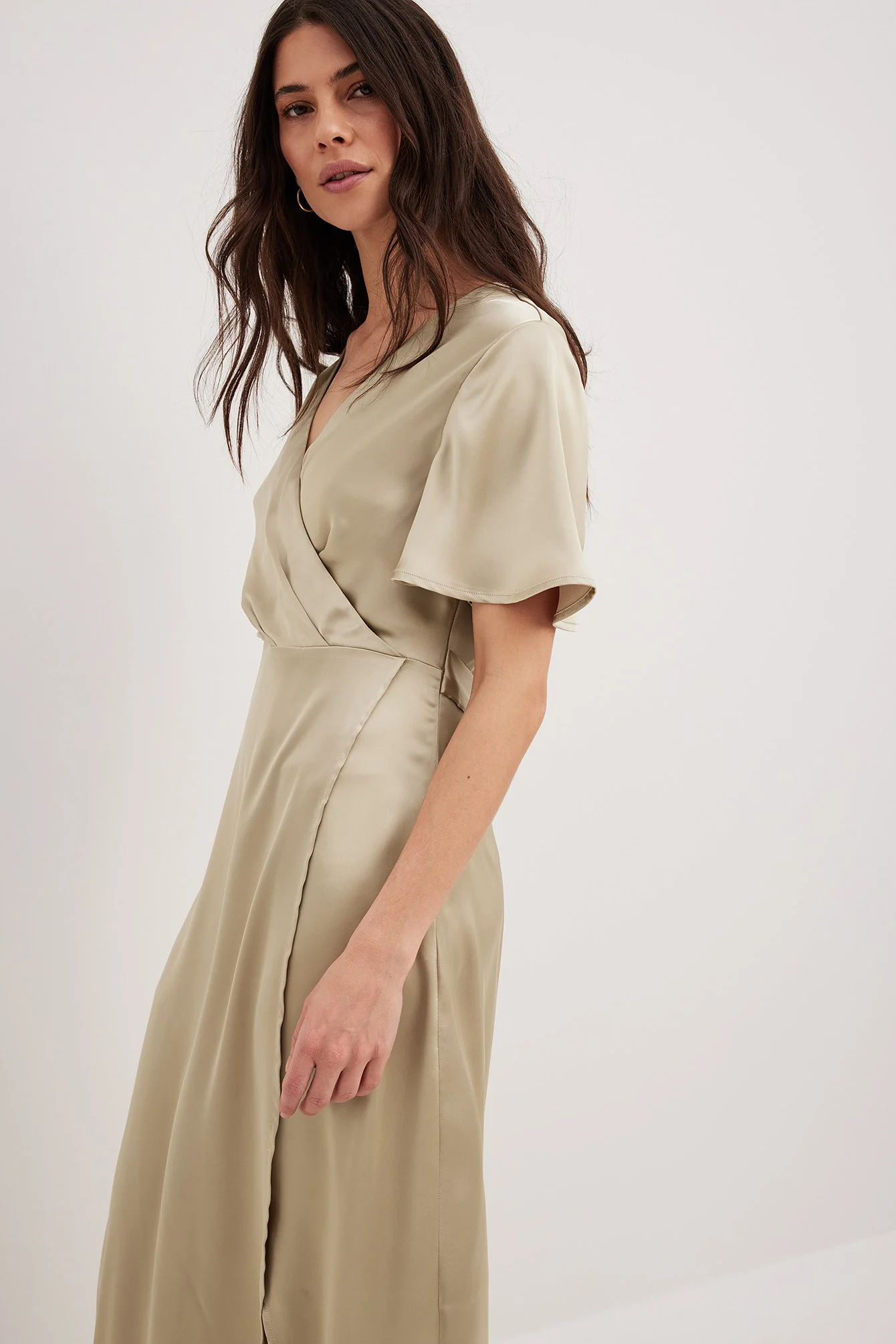 Maxikleid mit Überlappung vorne