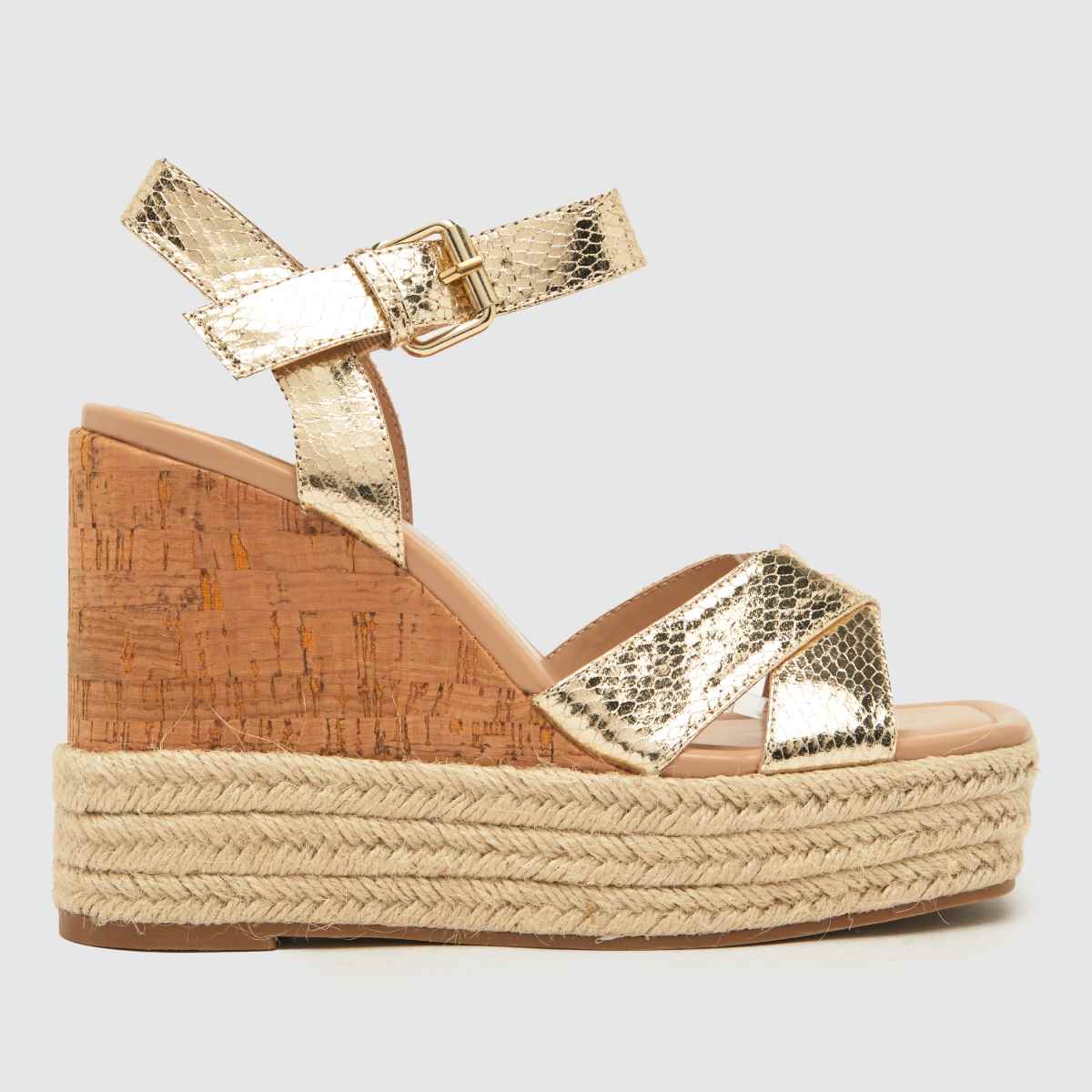 Schuh Valley parafa espadrille ékszandál arany színben
