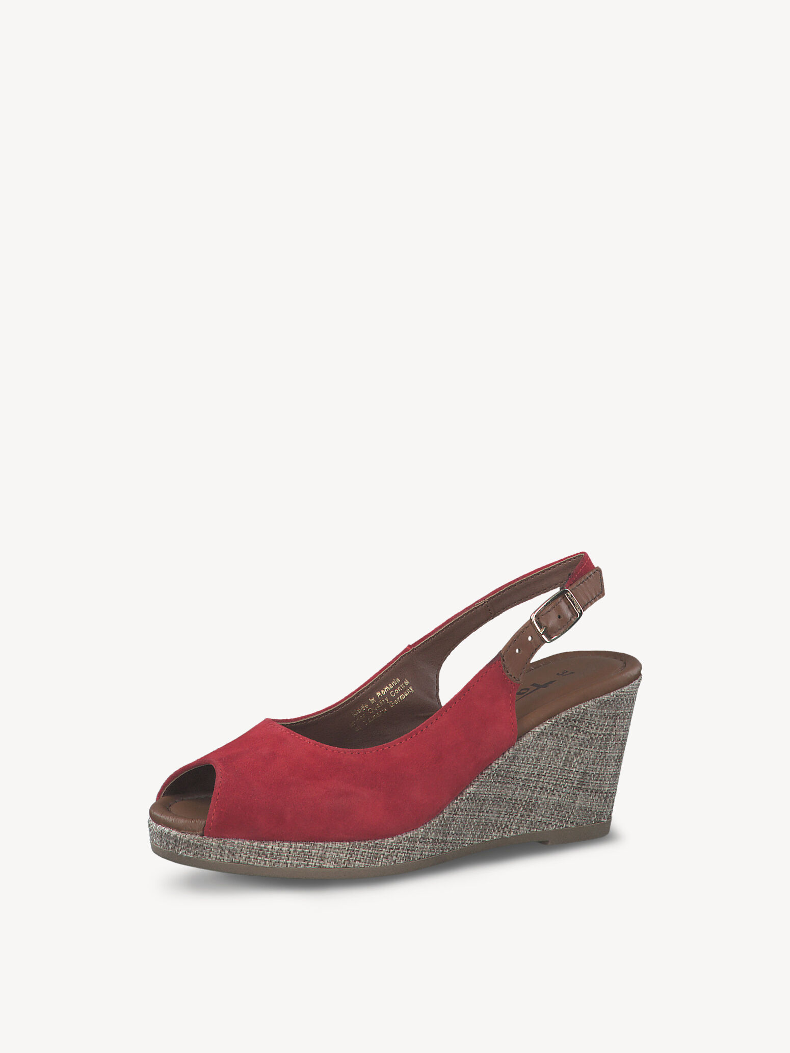 Sandale à talon en cuir - rouge