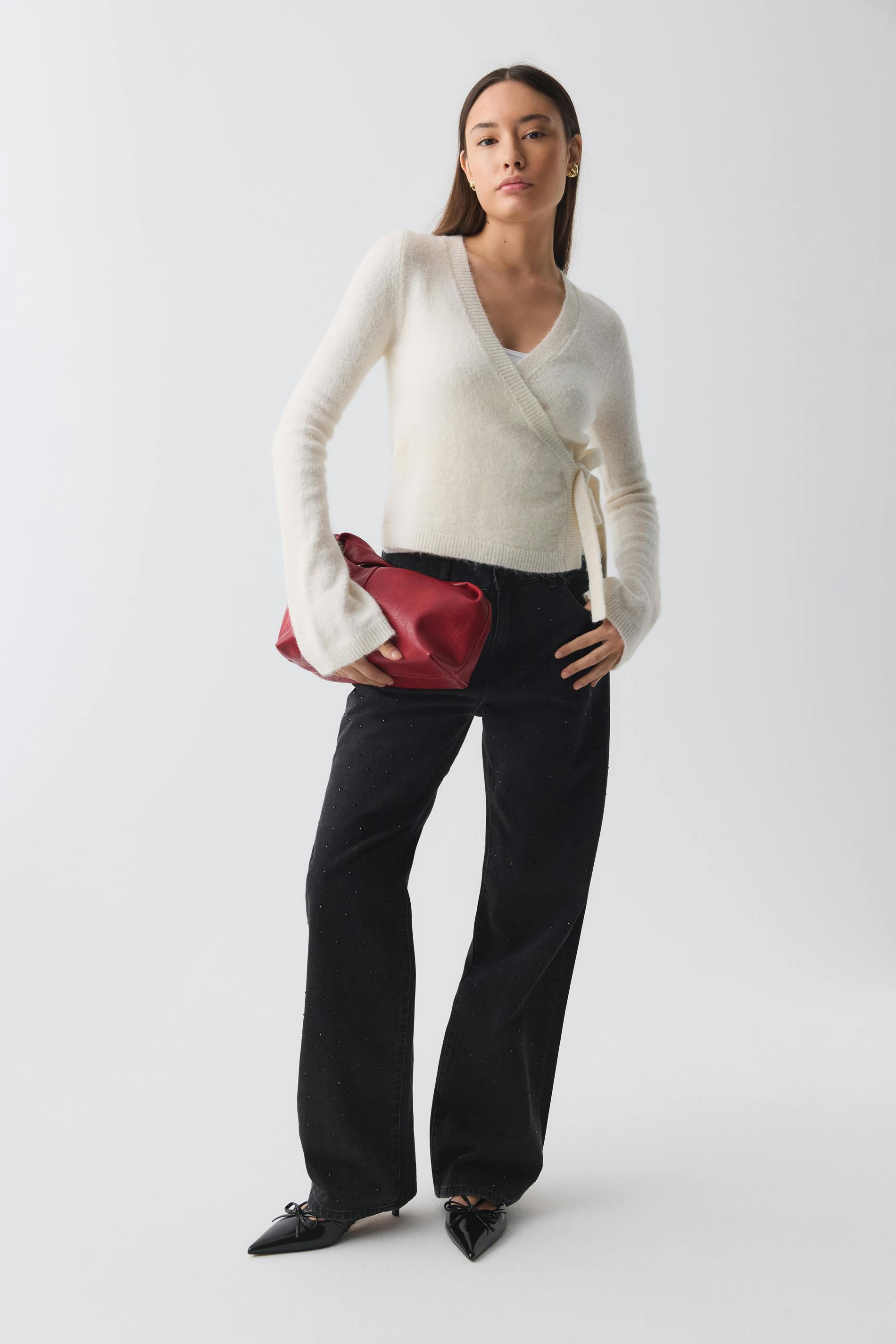 Knitted wrap cardigan