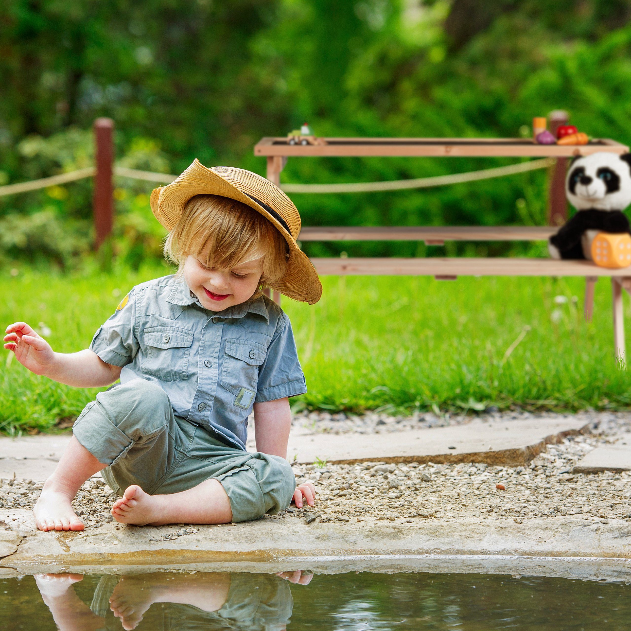 relaxdays Garten-Kindersitzgruppe Kindersitzgruppe mit Kreidetafel