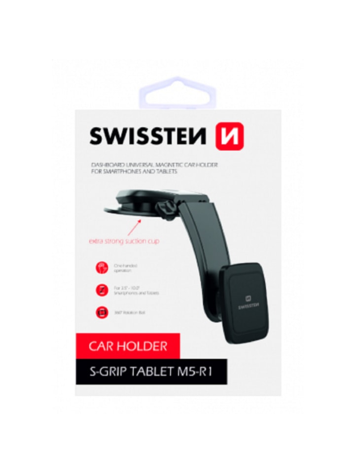 Swissten Premium Magnetischer Auto-Halter Einhandbedienung und stabile Montage in schwarz günstig kaufen 20 cm