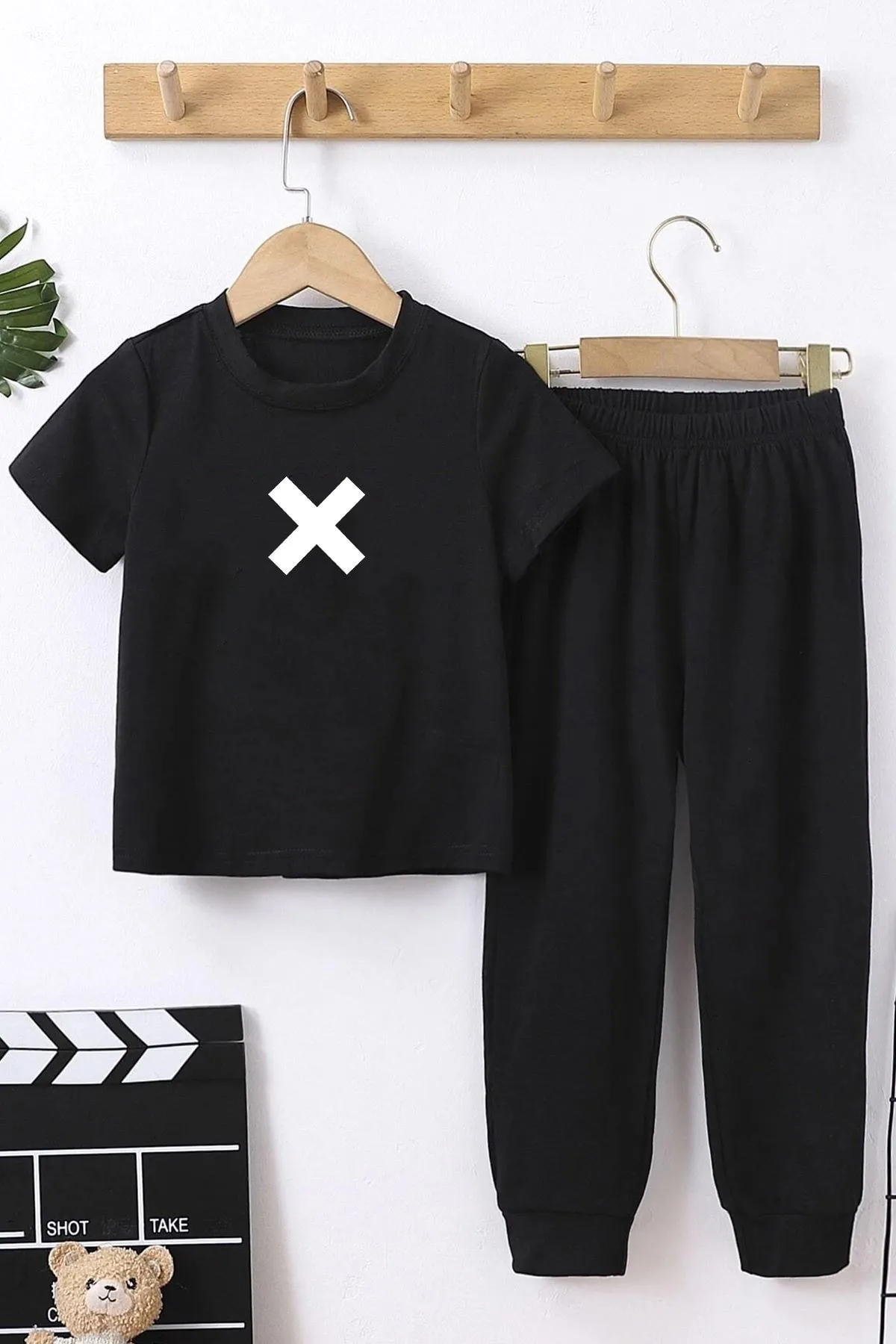 uyguntarz  X-bedrucktes Bottom-Top-Trainingsanzugset für Kinder