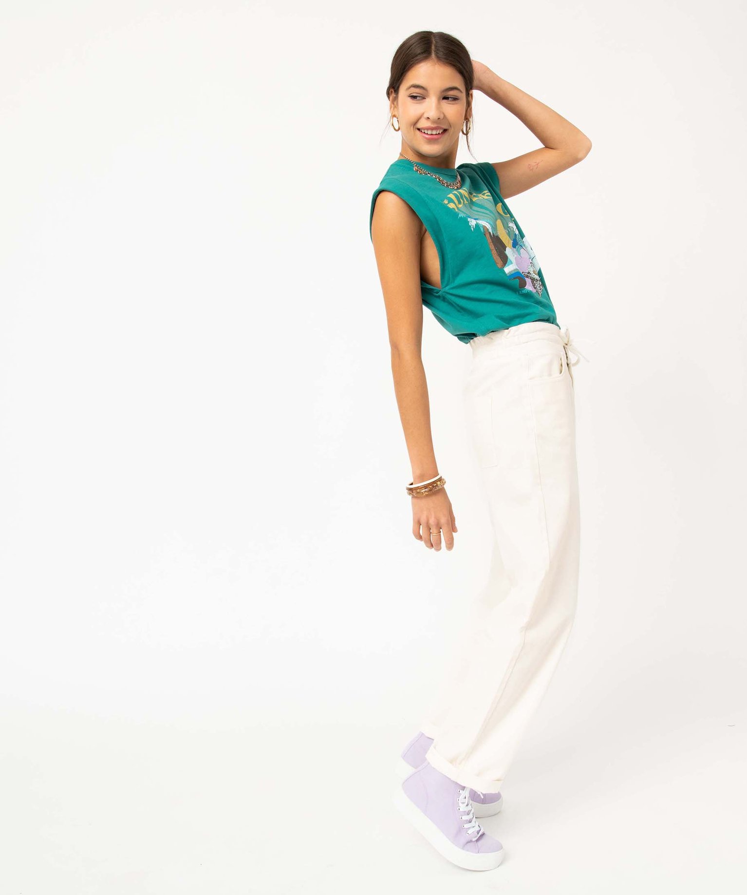 Jean femme coupe ample - Camps United ecru | GEMO