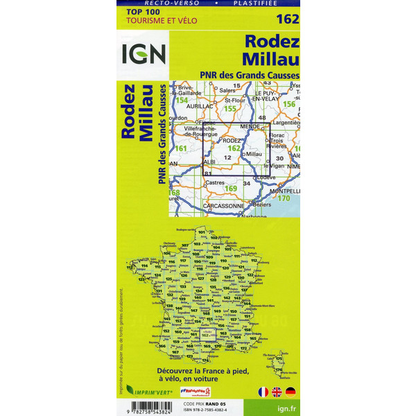 Rodez Millau 1:100 000 - Karte
