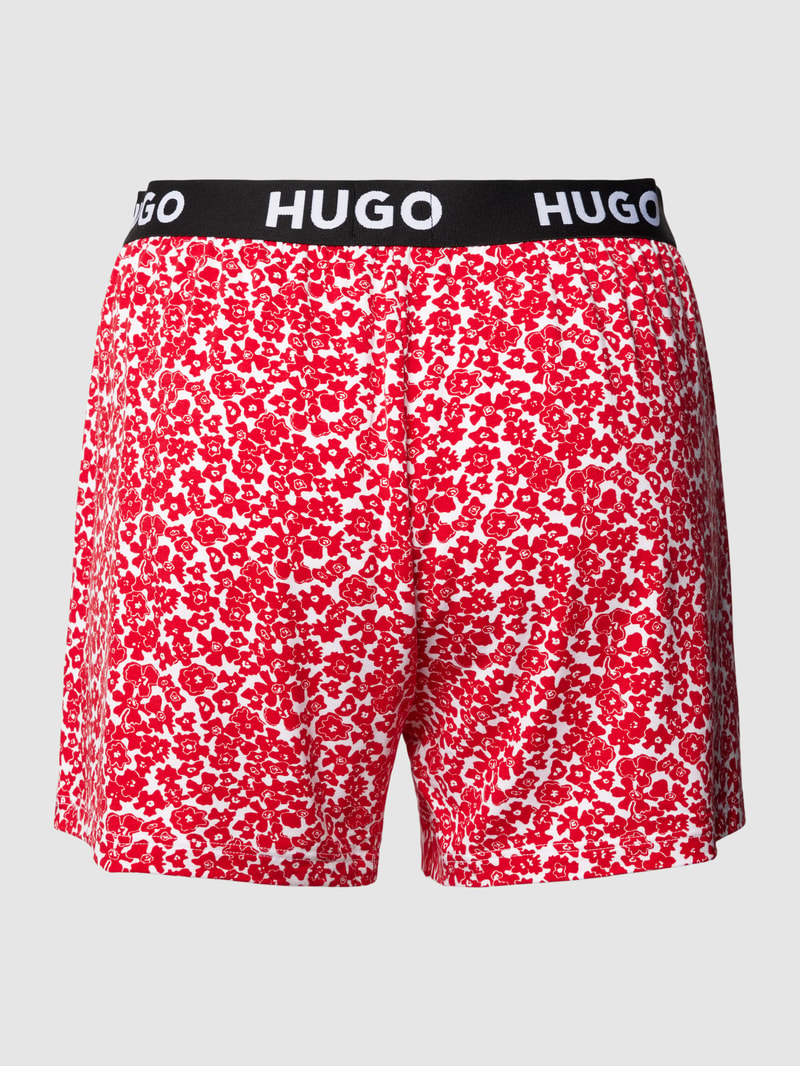 Pyjama-Shorts mit elastischem Logo-Bund Modell 'UNITE' in rot