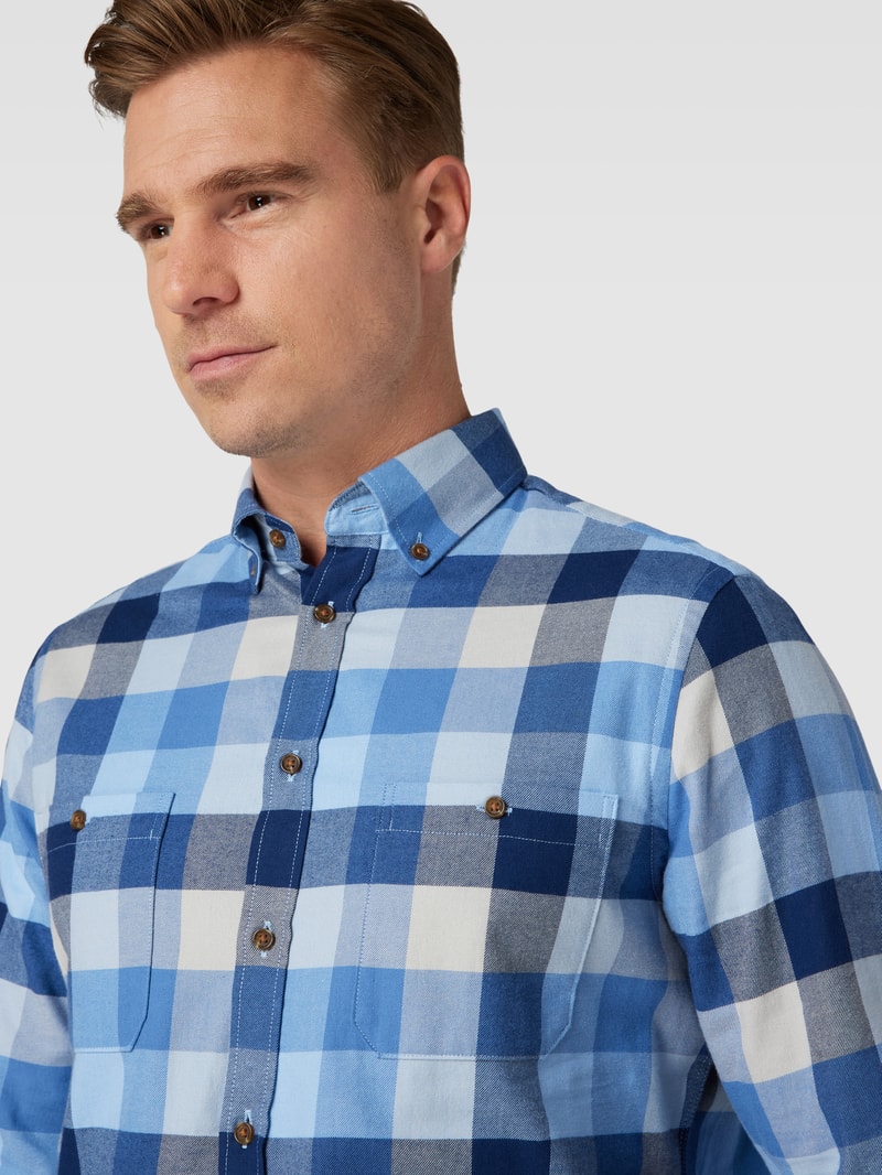 Flanellhemd mit Button-Down-Kragen in jeans