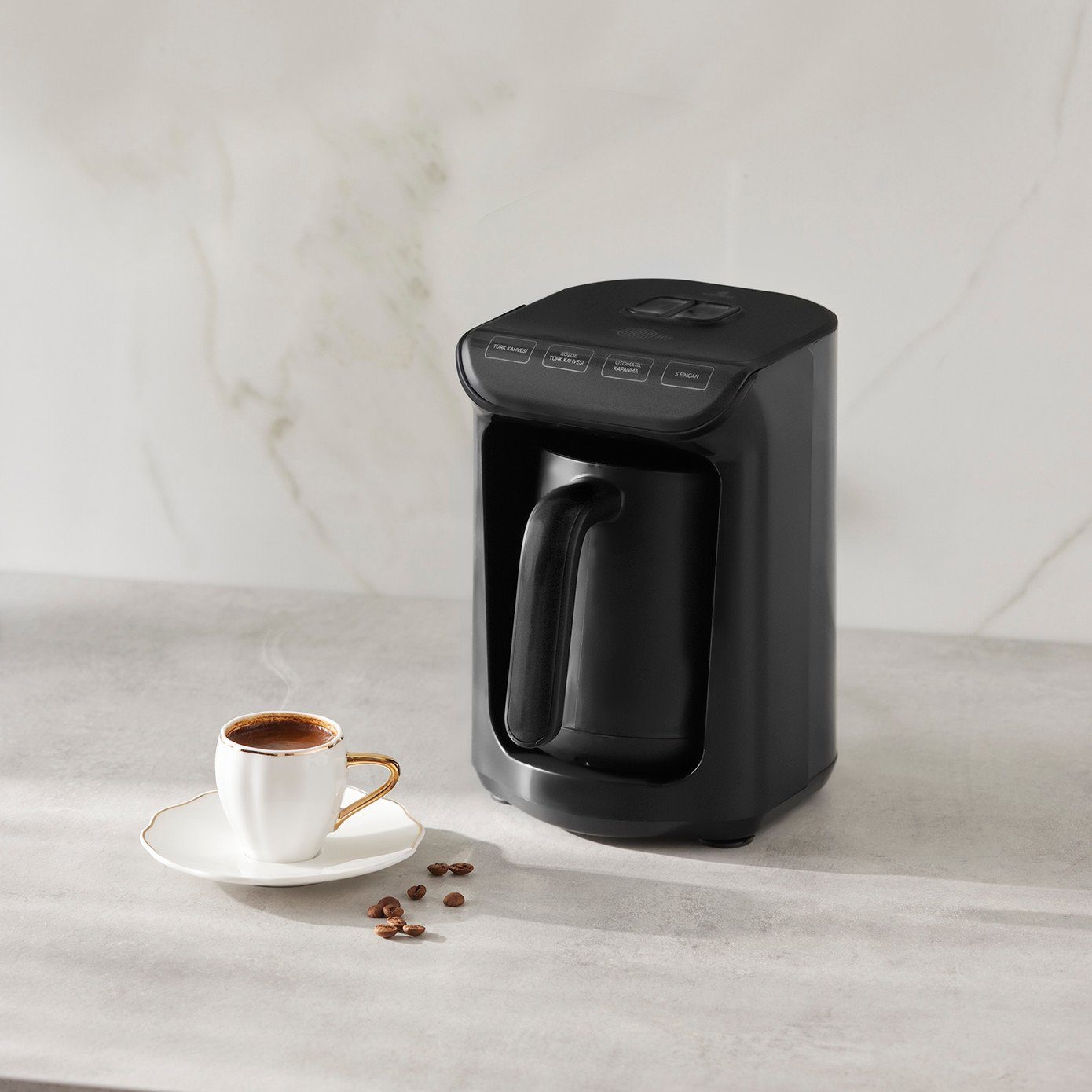 Karaca Espressomaschine Hatır Roast Türkische Kaffeemaschine Glänzend Schwarz