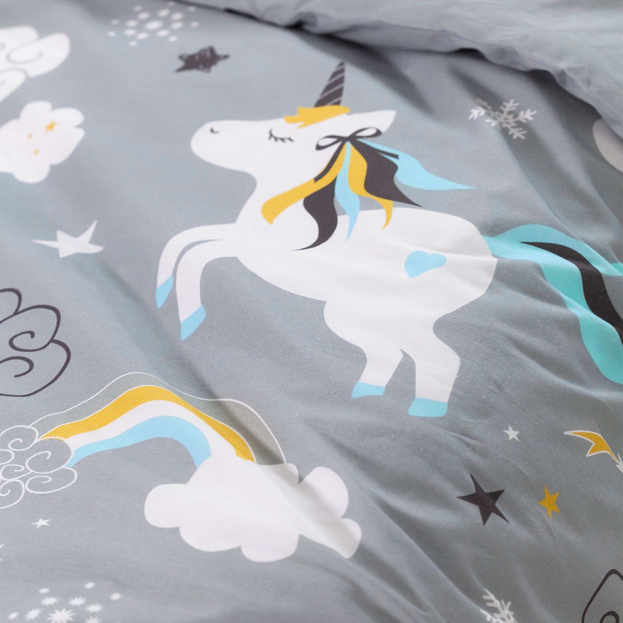 Linge de lit enfant Lilou imprimé licorne 1 personne