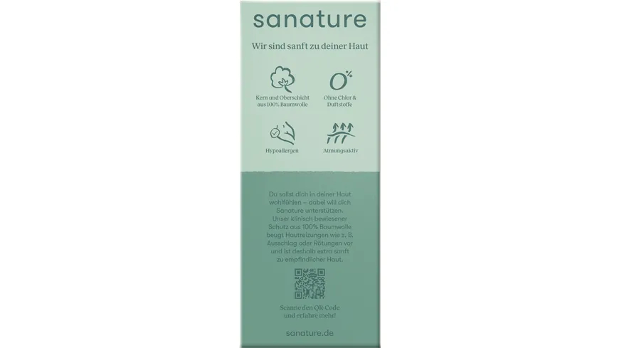 Sanature 100% Baumwolle Slipeinlagen Normal