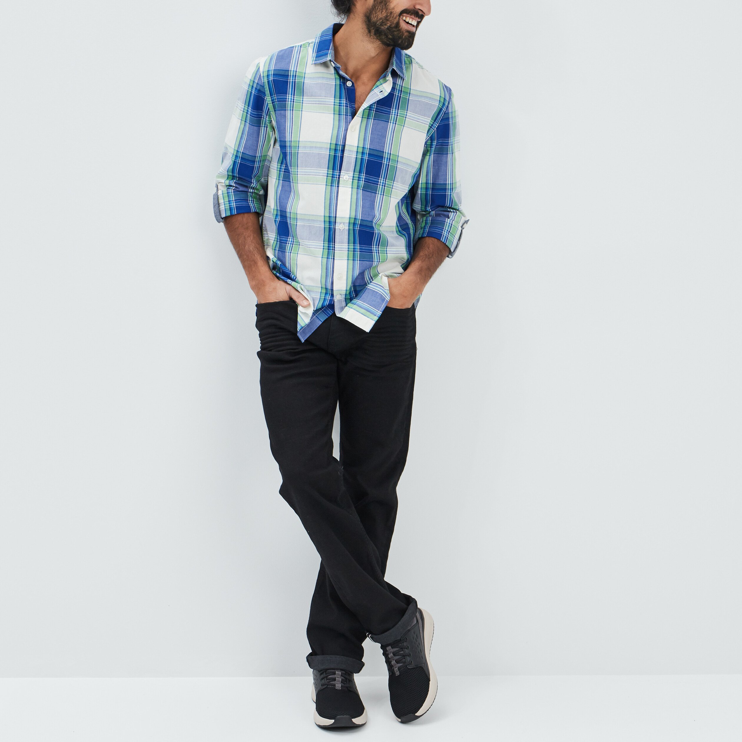Chemise droite manches 3 4 ivoire homme | La Halle