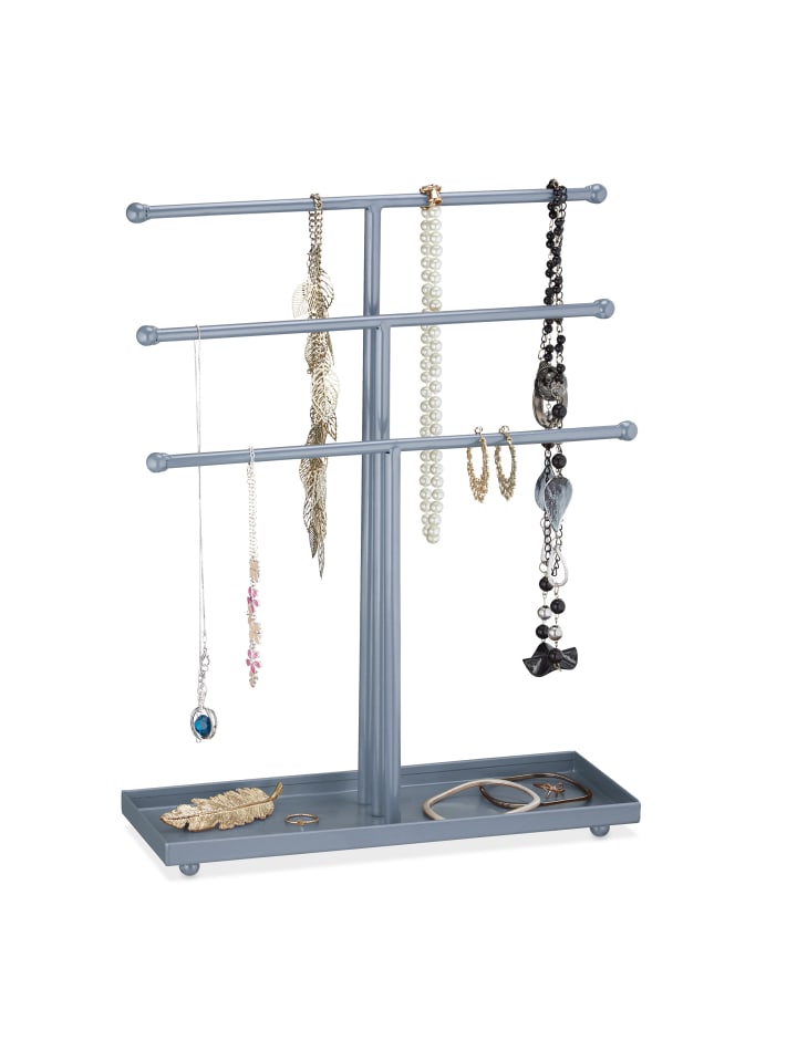 relaxdays Schmuckständer in Silber - (B)31 x (H)40 x (T)11 cm günstig kaufen onesize