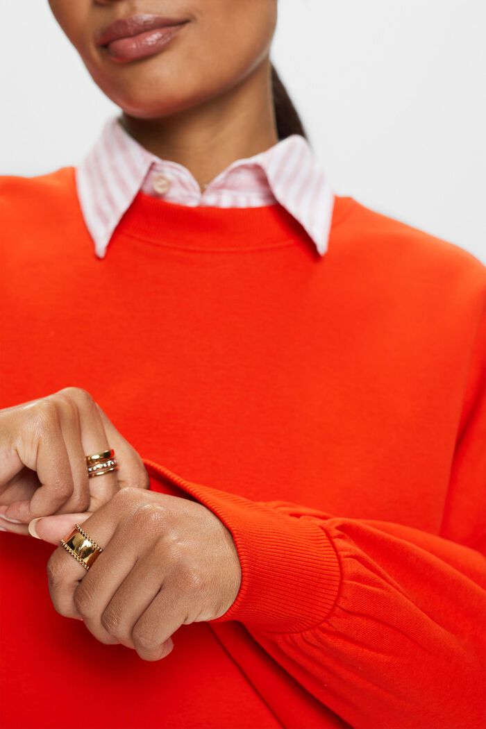Fleece-Sweatshirt mit Rundhalsausschnitt