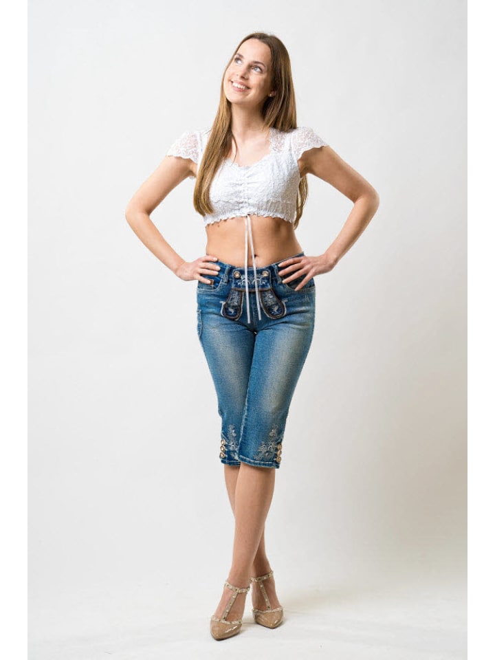 Nübler Dirndlbluse Kurzarm Lisa in Weiß günstig kaufen