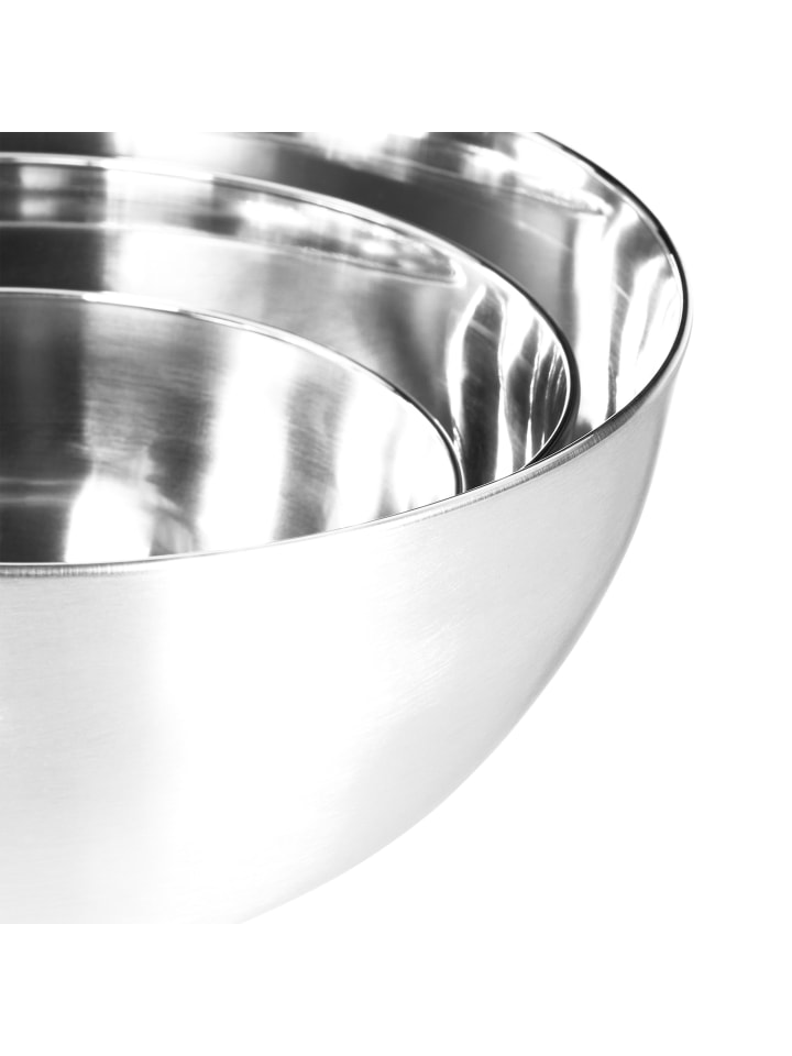 relaxdays Rührschüssel Set 3 teilig in Silber günstig kaufen onesize