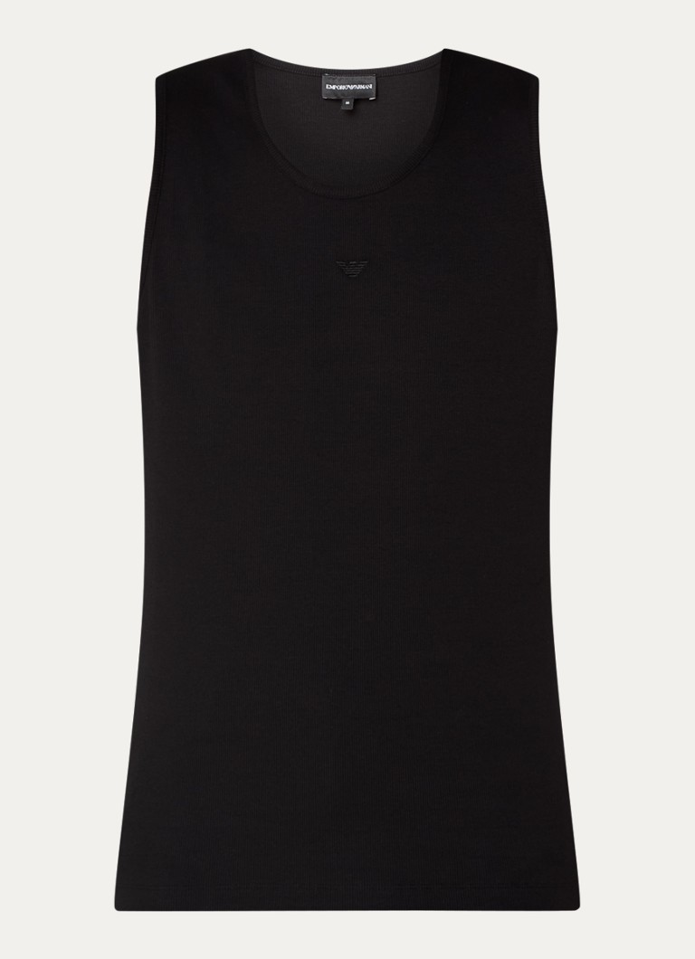 Débardeur Emporio Armani à structure côtelée et broderie logo