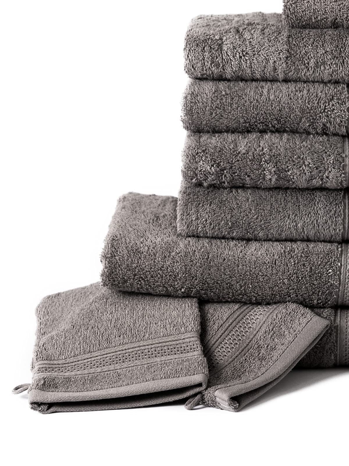 Komfortec Seiftuch Waschhandschuhe Set aus 100% Baumwolle (Packung, 2-tlg., 16x21 cm), Weich, Leich, Frottee, Schnelltrocknend