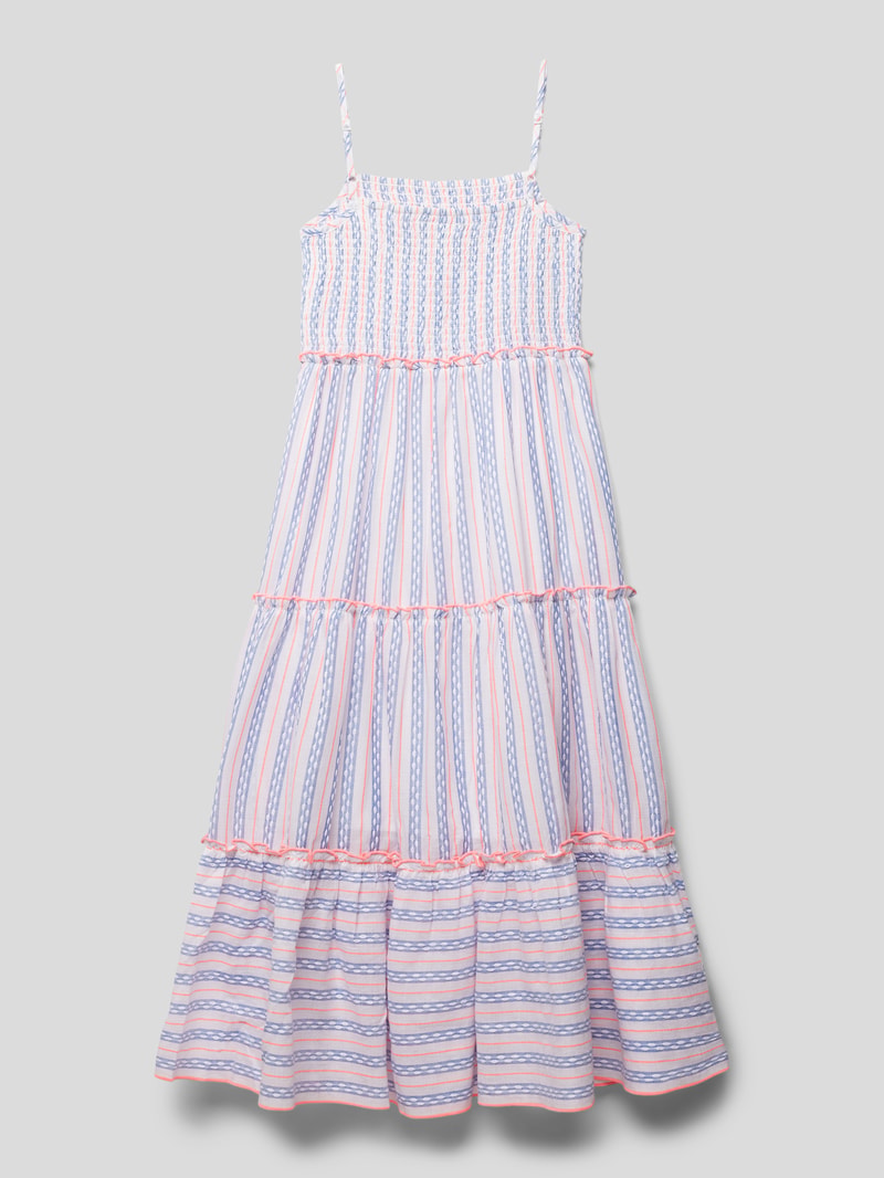 Midikleid mit Allover-Muster in koralle