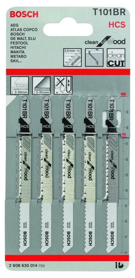 Bosch Blue Accessories 2608630014 T101BR pistosahan terät T-varsi 5 kpl puuta kohden