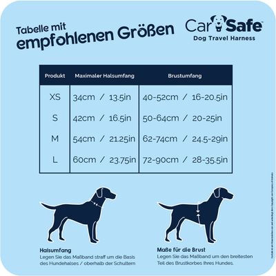 CarSafe Hundereisegeschirr, schwarz