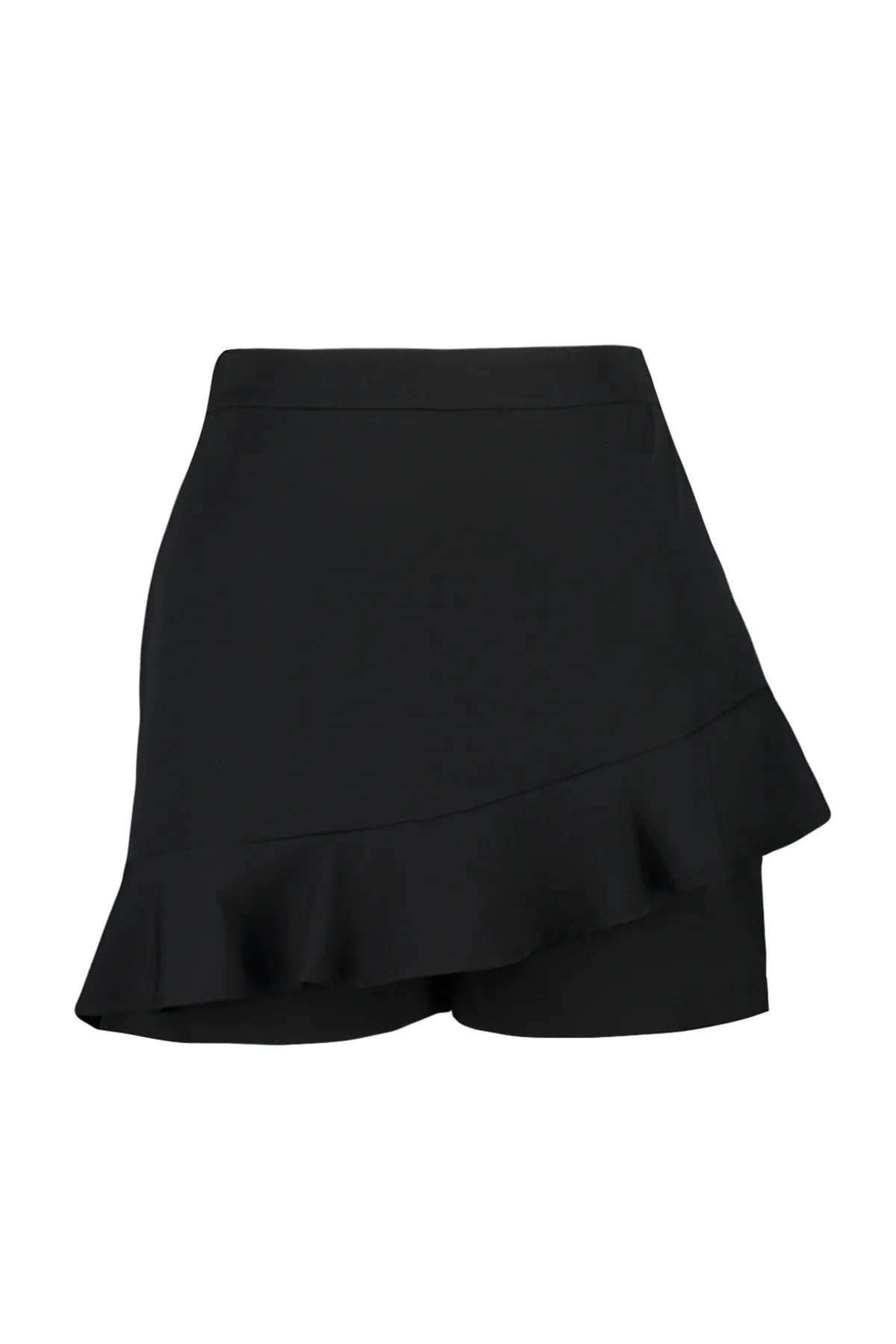 Trendyol Curve  Schwarzer Shorts-Rock mit hoher Taille und weitem Bein TBBSS24AP00018