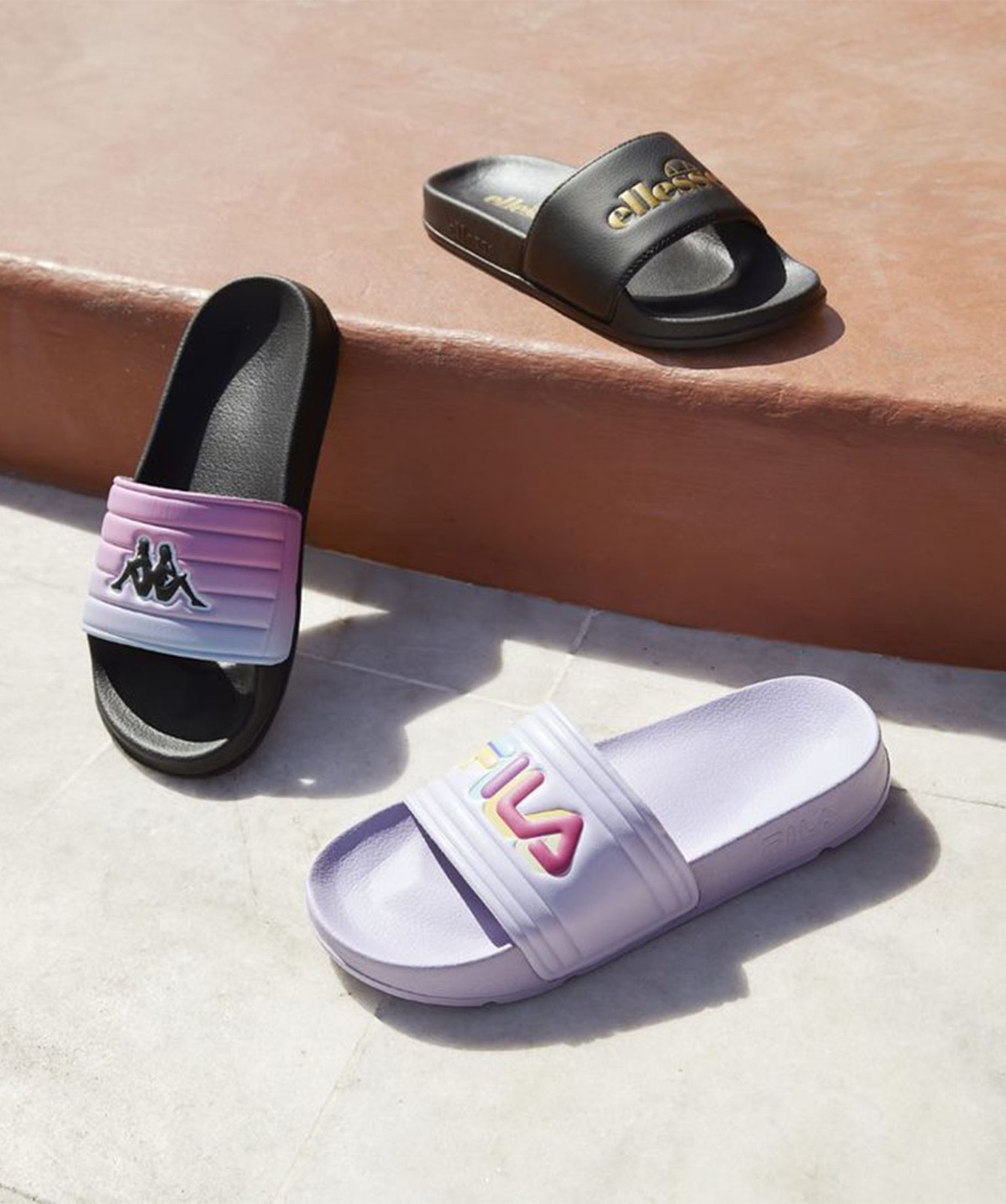 Mules de piscine fille avec dégradé de couleur - Kappa bleu | GEMO
