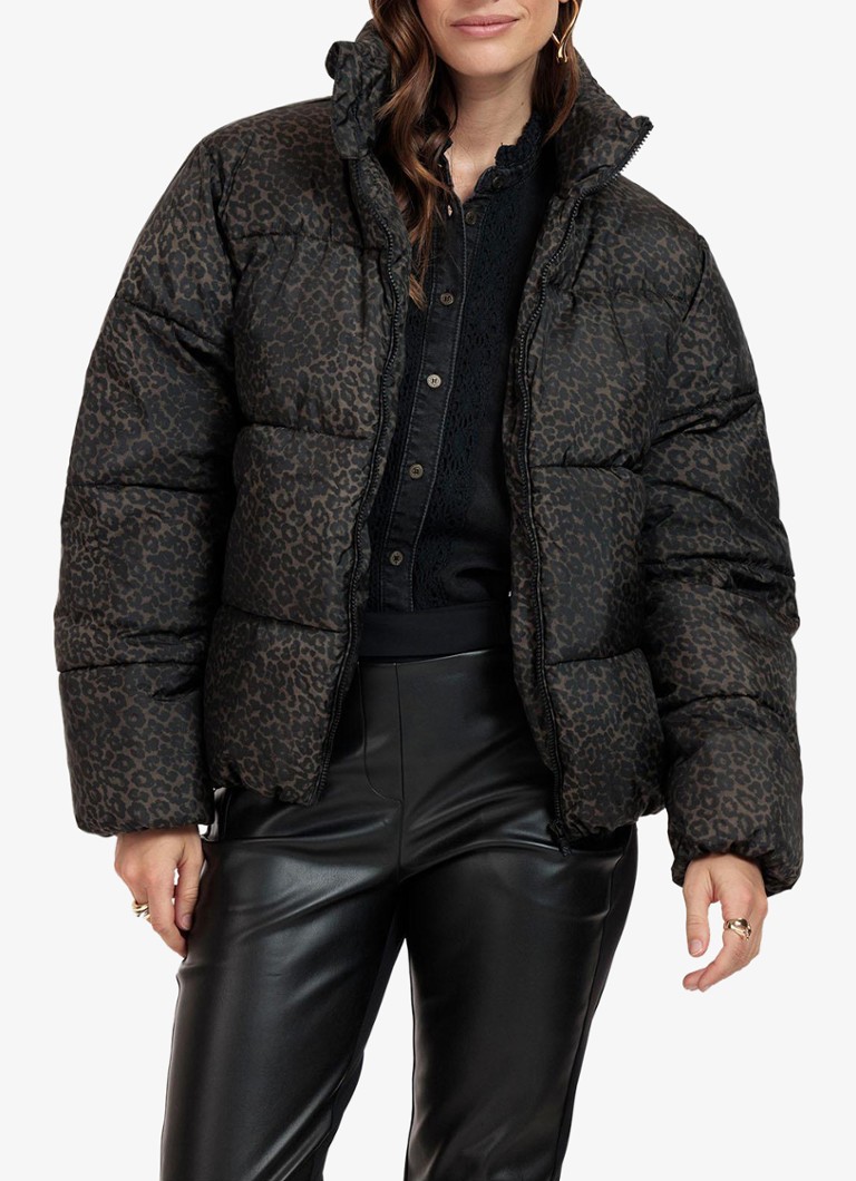 Studio Anneloes Tanner pufferjakke med leopardtrykk