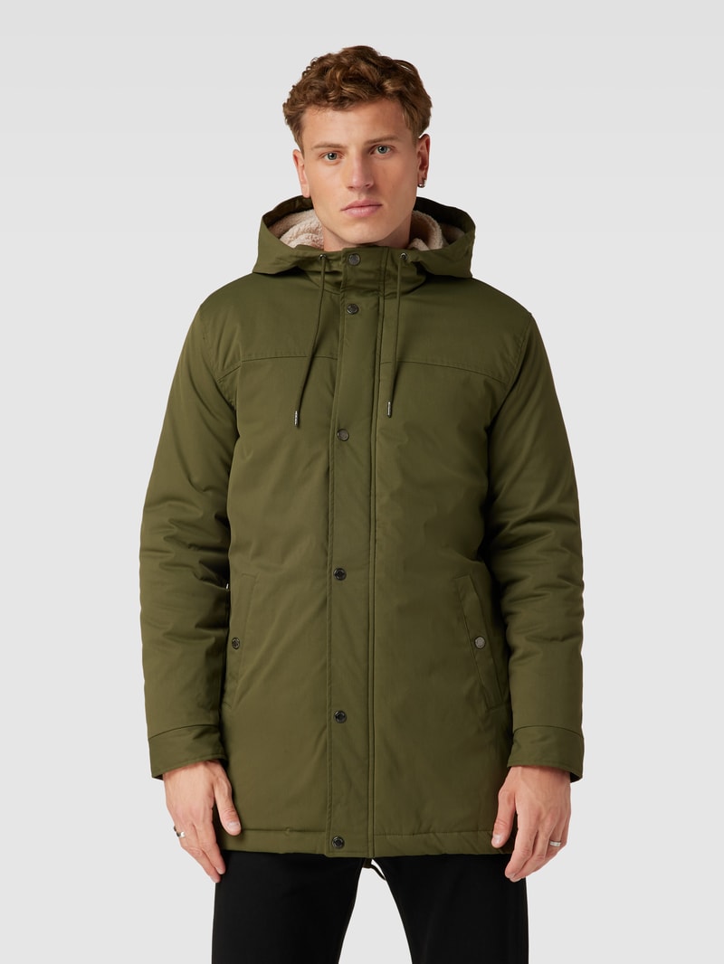 Parka mit Kapuze Modell 'ALEXANDER' in olivgrün