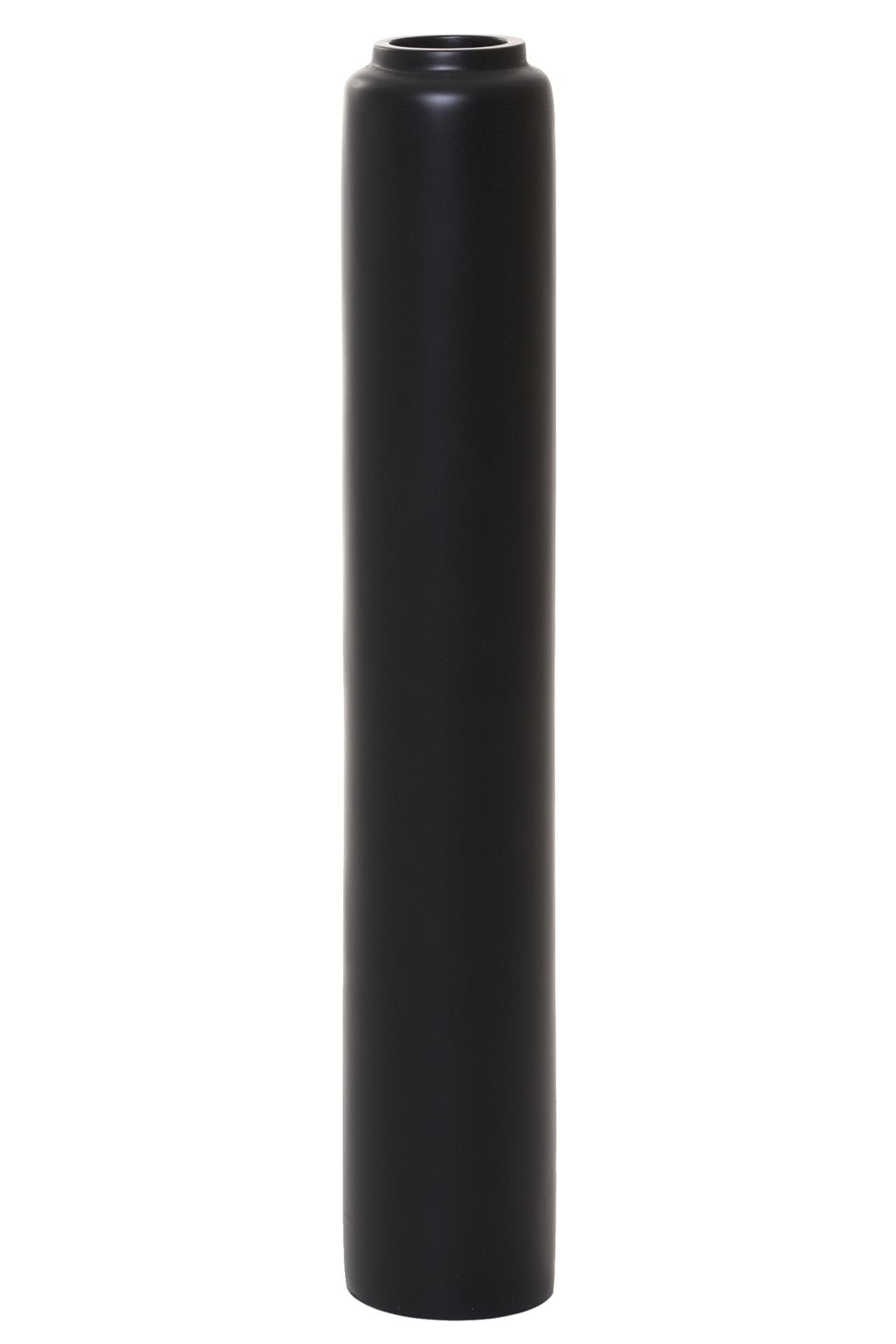 VIVANNO Bodenvase Bodenvase Fiberglas Schwarz Matt DIRETO - 80x10 cm