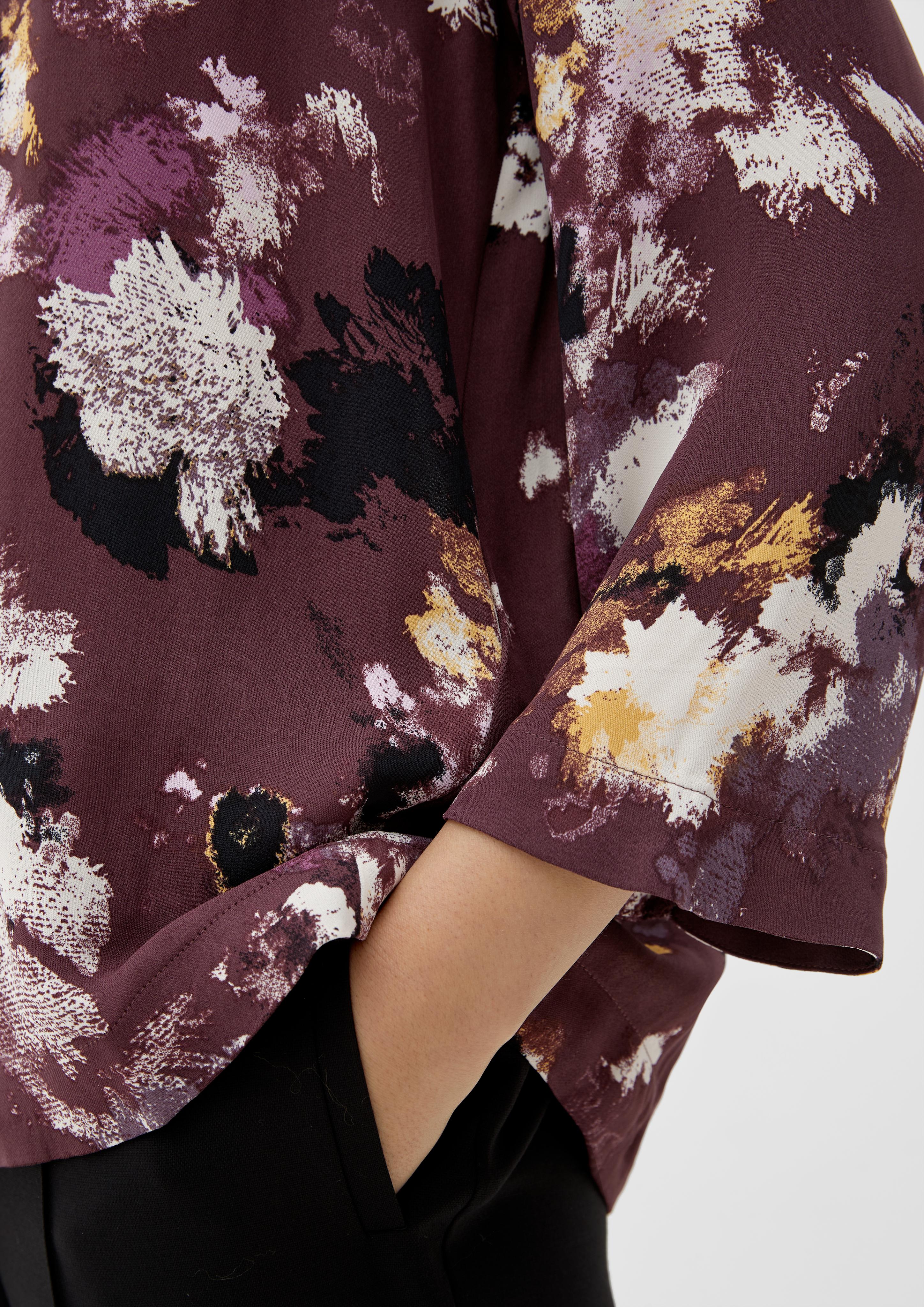 Viskosebluse mit offener Kellerfalte  2122181-49A0