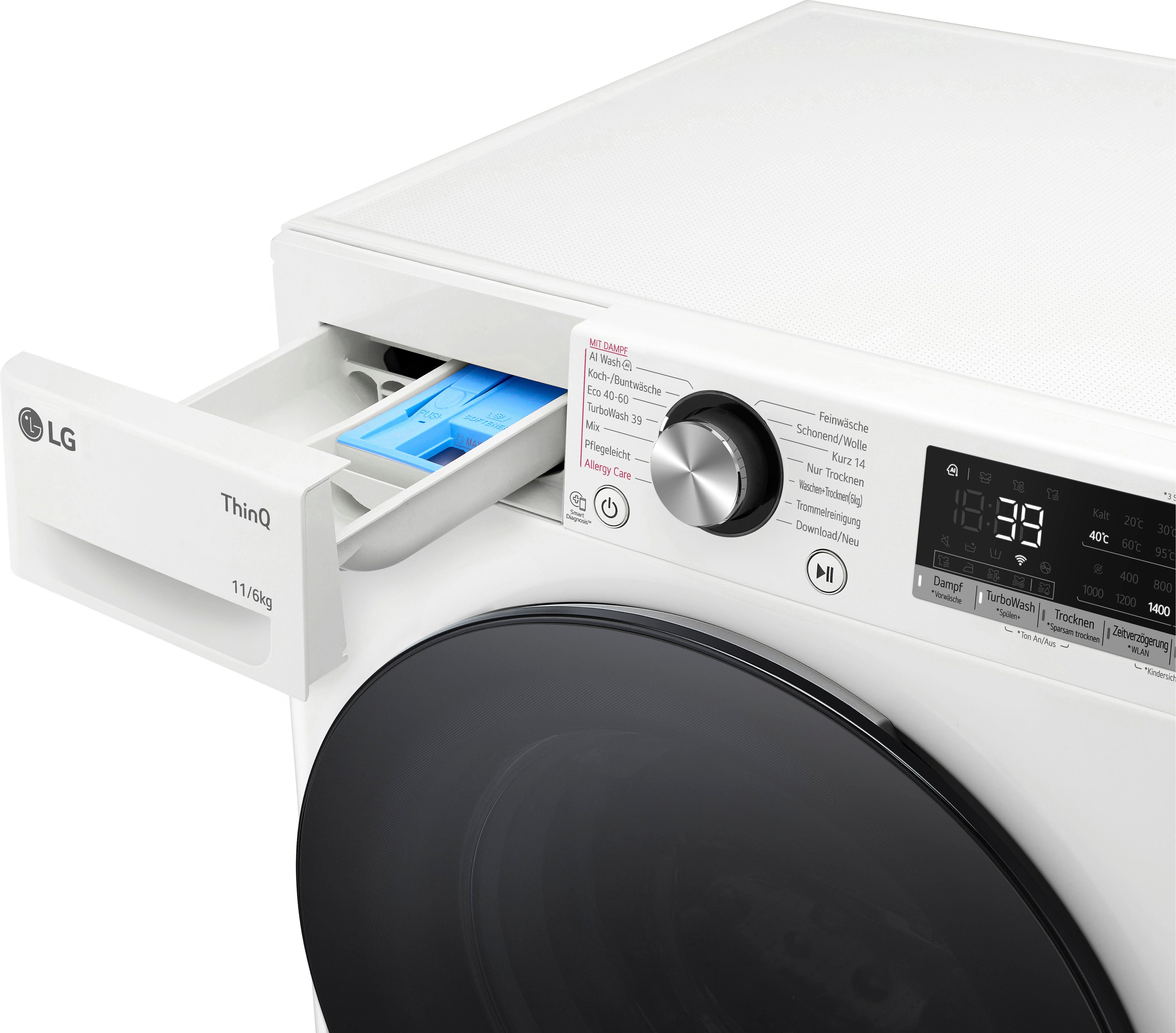 LG Waschtrockner Serie 7 W4WR70E6Y, 11 kg, 6 kg, 1400 U/min