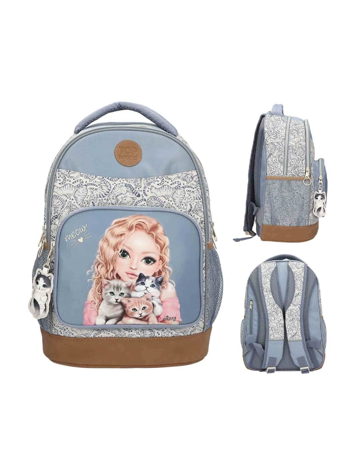 Depesche Schulrucksack TEAM TEDDY TOPModel 21 x 34 x 44 cm in blau-beige günstig kaufen onesize