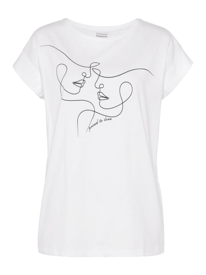 LASCANA Kurzarmshirt in weiß günstig kaufen