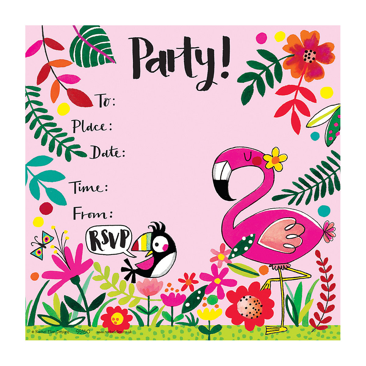 Einladungskarten Flamingo by Rachel Ellen, 8 Stück