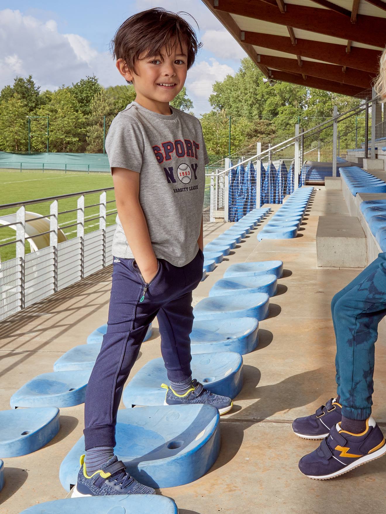 Vertbaudet Jungen Sporthose, Funktionsmaterial - nachtblau