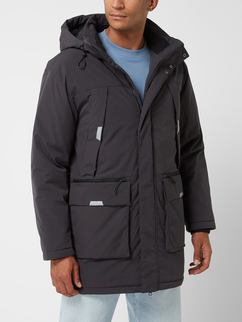 Parka mit abenhmbarer Kapuze in anthrazit