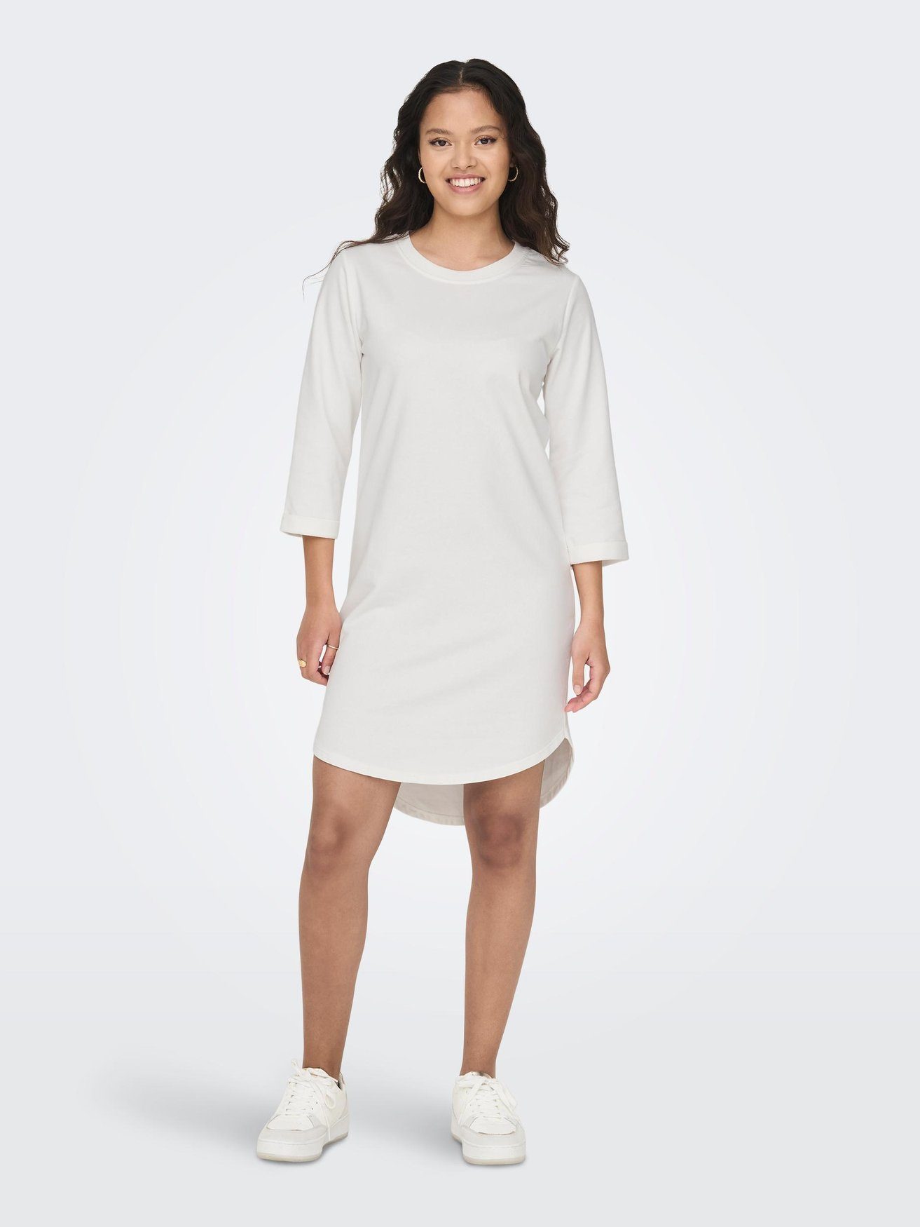 JACQUELINE de YONG Shirtkleid Sweat Kleid Rundhals 3/4 Arm JDYIVY (knielang) 5608 in Weiß-3